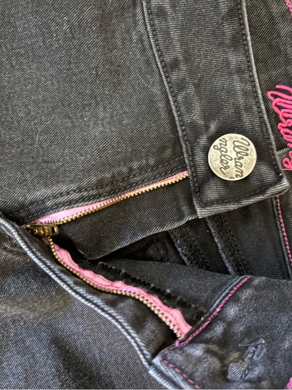 Wrangler Black High-Rise Jeans with Pink Accents